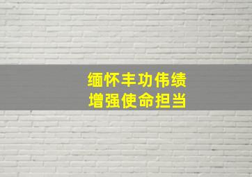 缅怀丰功伟绩 增强使命担当